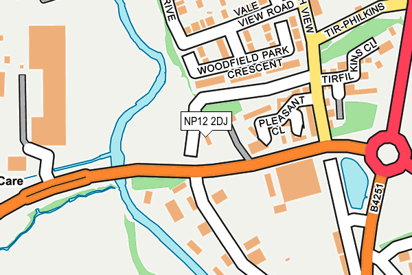 NP12 2DJ map - OS OpenMap – Local (Ordnance Survey)