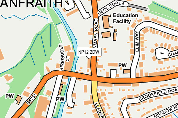 NP12 2DW map - OS OpenMap – Local (Ordnance Survey)
