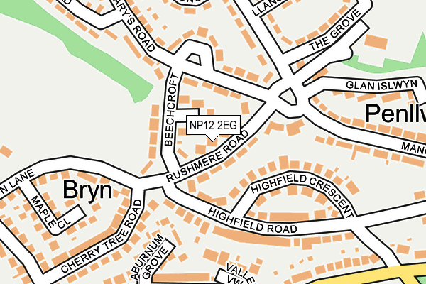 NP12 2EG map - OS OpenMap – Local (Ordnance Survey)