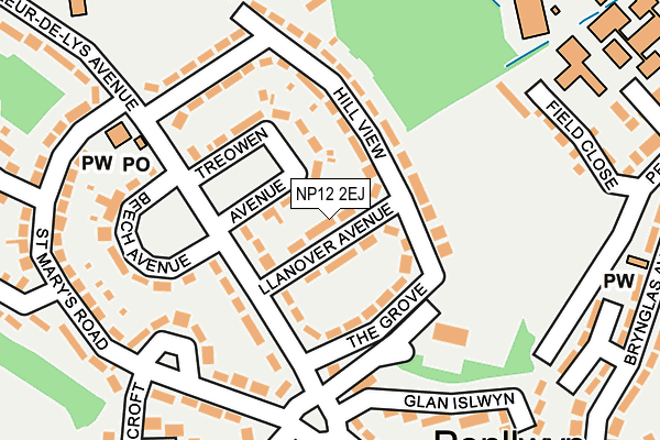 NP12 2EJ map - OS OpenMap – Local (Ordnance Survey)