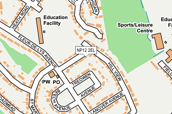 NP12 2EL map - OS OpenMap – Local (Ordnance Survey)