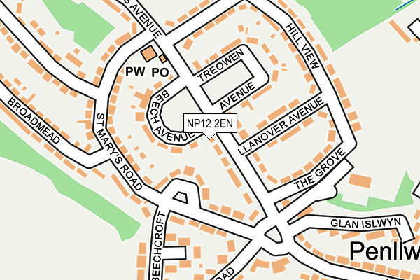 NP12 2EN map - OS OpenMap – Local (Ordnance Survey)