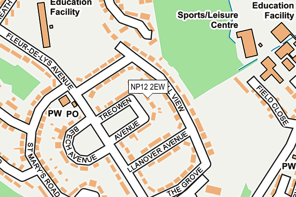 NP12 2EW map - OS OpenMap – Local (Ordnance Survey)