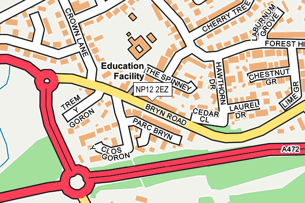 NP12 2EZ map - OS OpenMap – Local (Ordnance Survey)