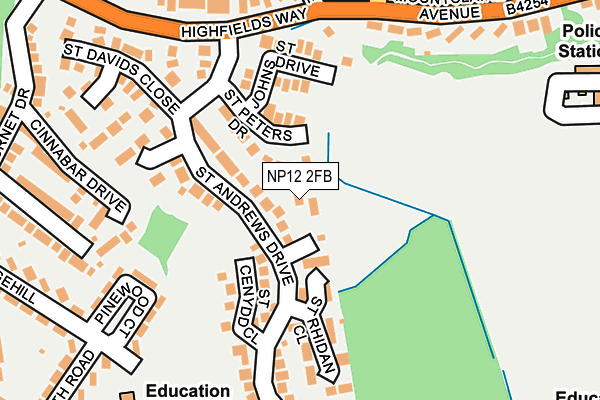 NP12 2FB map - OS OpenMap – Local (Ordnance Survey)