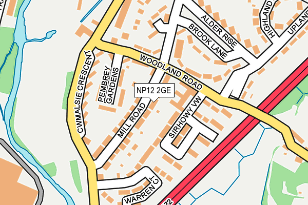 NP12 2GE map - OS OpenMap – Local (Ordnance Survey)