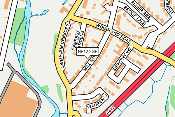 NP12 2GF map - OS OpenMap – Local (Ordnance Survey)