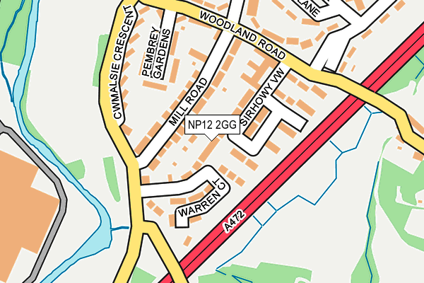 NP12 2GG map - OS OpenMap – Local (Ordnance Survey)
