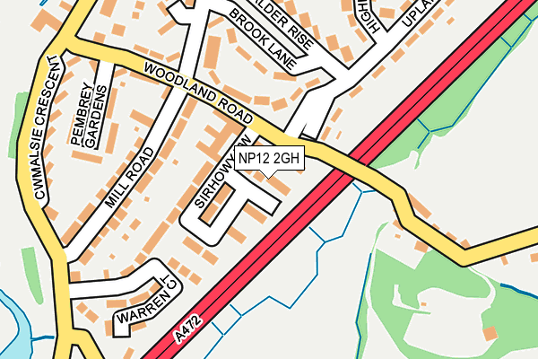 NP12 2GH map - OS OpenMap – Local (Ordnance Survey)