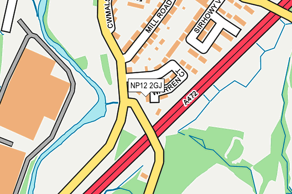 NP12 2GJ map - OS OpenMap – Local (Ordnance Survey)