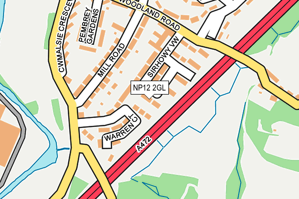 NP12 2GL map - OS OpenMap – Local (Ordnance Survey)