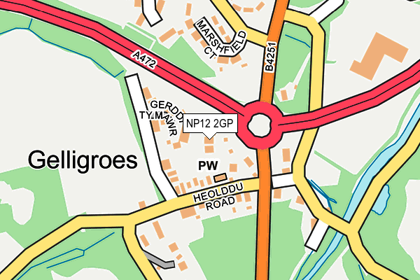 NP12 2GP map - OS OpenMap – Local (Ordnance Survey)