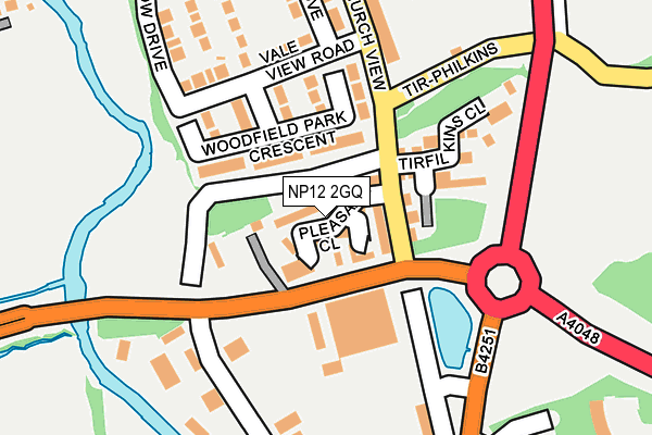 NP12 2GQ map - OS OpenMap – Local (Ordnance Survey)