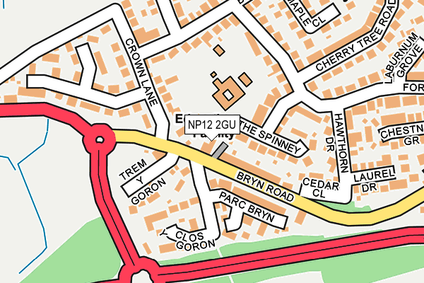 NP12 2GU map - OS OpenMap – Local (Ordnance Survey)