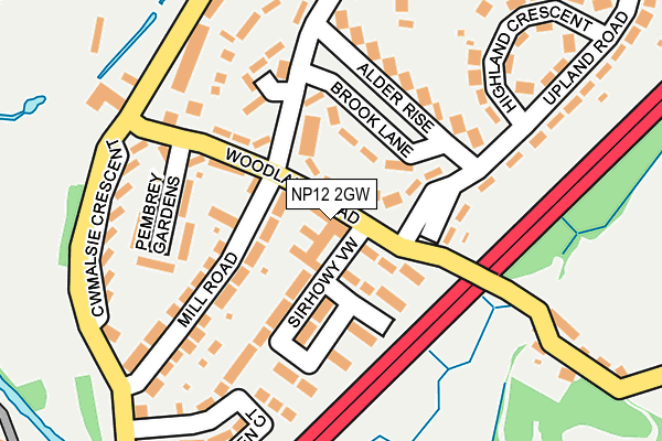NP12 2GW map - OS OpenMap – Local (Ordnance Survey)