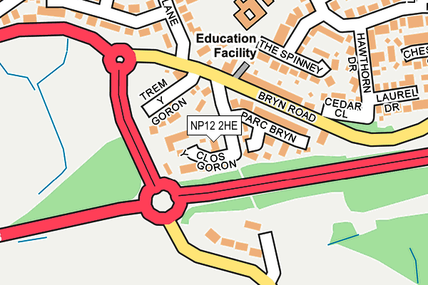 NP12 2HE map - OS OpenMap – Local (Ordnance Survey)