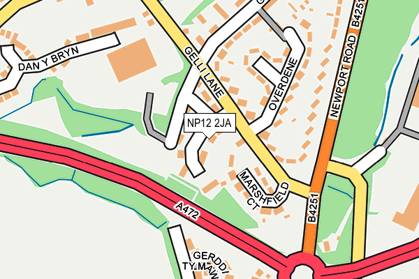 NP12 2JA map - OS OpenMap – Local (Ordnance Survey)