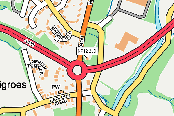 NP12 2JD map - OS OpenMap – Local (Ordnance Survey)