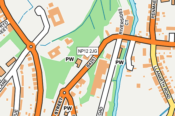 NP12 2JG map - OS OpenMap – Local (Ordnance Survey)