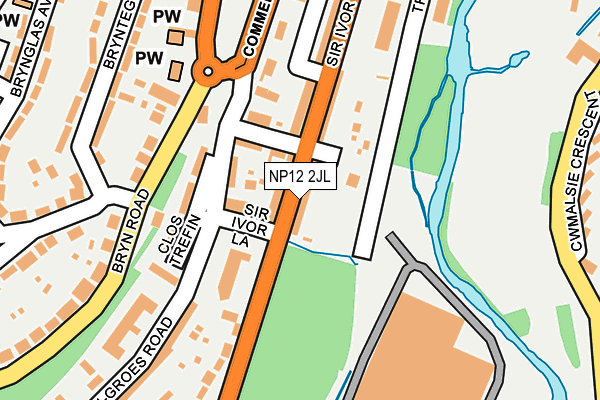 NP12 2JL map - OS OpenMap – Local (Ordnance Survey)