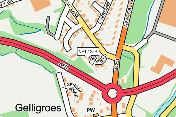 NP12 2JP map - OS OpenMap – Local (Ordnance Survey)