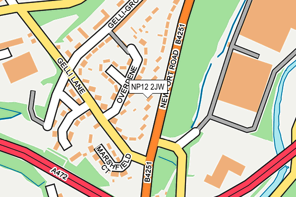 NP12 2JW map - OS OpenMap – Local (Ordnance Survey)