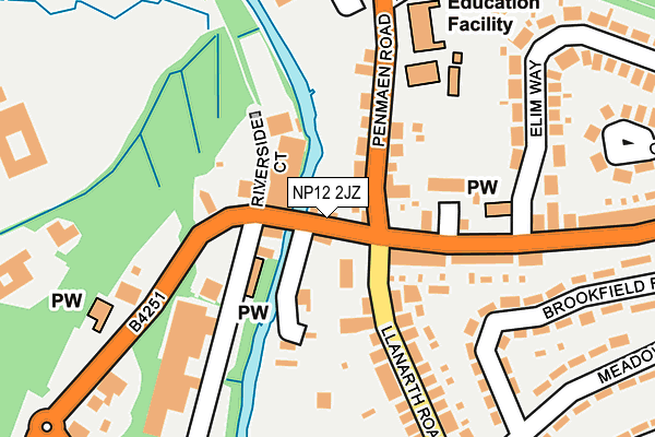 NP12 2JZ map - OS OpenMap – Local (Ordnance Survey)
