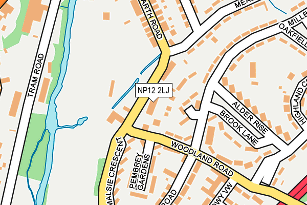 NP12 2LJ map - OS OpenMap – Local (Ordnance Survey)