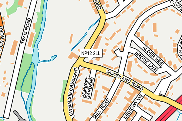 NP12 2LL map - OS OpenMap – Local (Ordnance Survey)