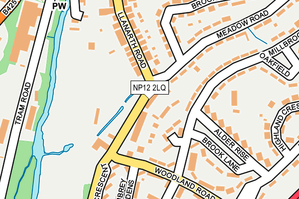 NP12 2LQ map - OS OpenMap – Local (Ordnance Survey)