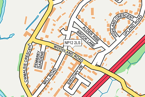 NP12 2LS map - OS OpenMap – Local (Ordnance Survey)