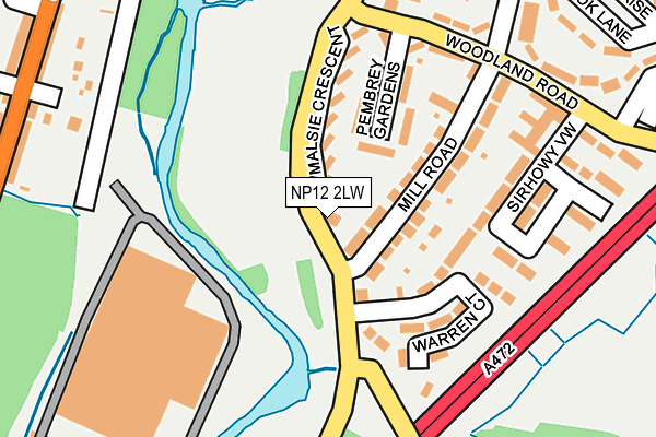 NP12 2LW map - OS OpenMap – Local (Ordnance Survey)