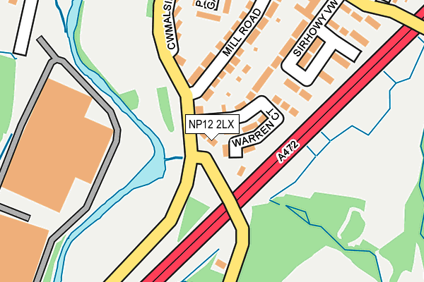 NP12 2LX map - OS OpenMap – Local (Ordnance Survey)