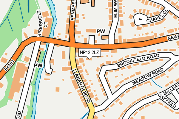 NP12 2LZ map - OS OpenMap – Local (Ordnance Survey)