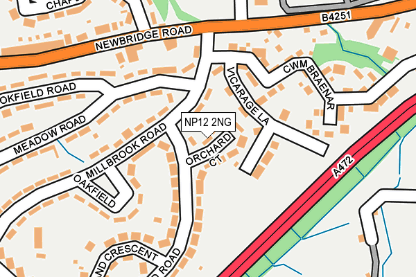 NP12 2NG map - OS OpenMap – Local (Ordnance Survey)