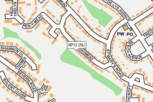 NP12 2NJ map - OS OpenMap – Local (Ordnance Survey)