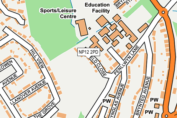 NP12 2PD map - OS OpenMap – Local (Ordnance Survey)