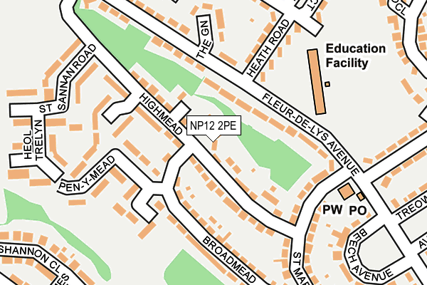 NP12 2PE map - OS OpenMap – Local (Ordnance Survey)