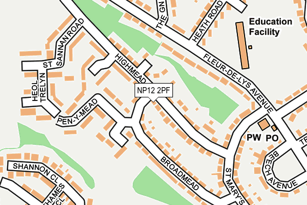 NP12 2PF map - OS OpenMap – Local (Ordnance Survey)