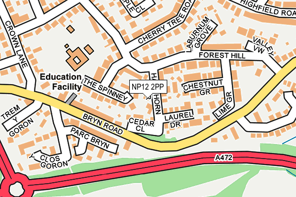 NP12 2PP map - OS OpenMap – Local (Ordnance Survey)