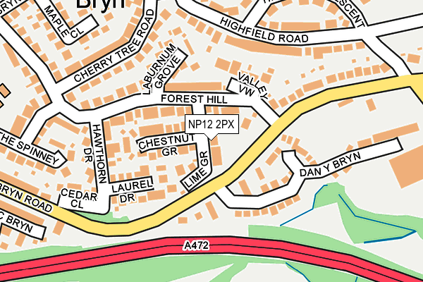 NP12 2PX map - OS OpenMap – Local (Ordnance Survey)