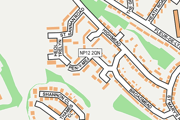 NP12 2QN map - OS OpenMap – Local (Ordnance Survey)