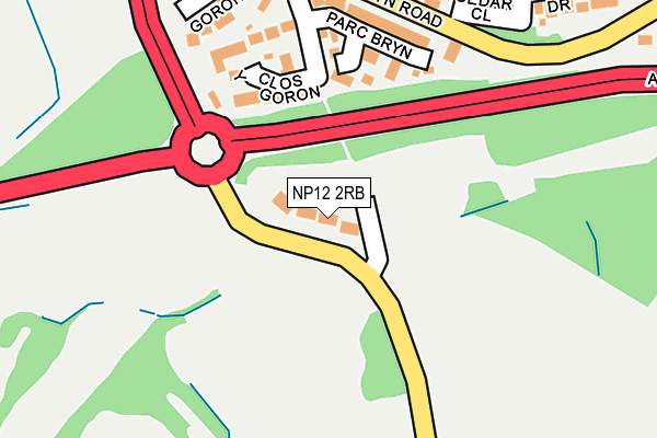 NP12 2RB map - OS OpenMap – Local (Ordnance Survey)