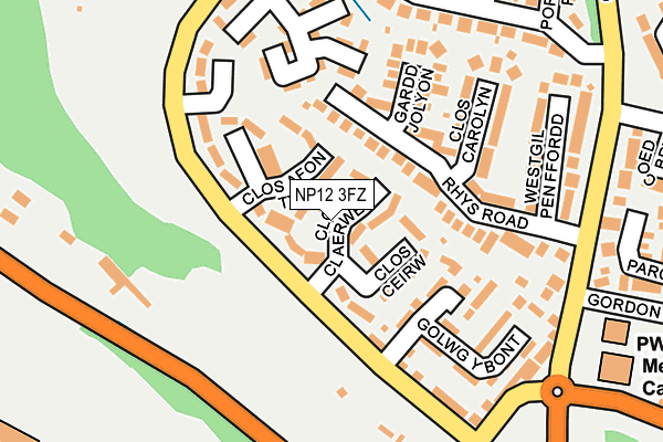 NP12 3FZ map - OS OpenMap – Local (Ordnance Survey)