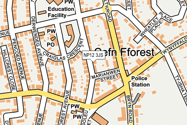 NP12 3JS map - OS OpenMap – Local (Ordnance Survey)