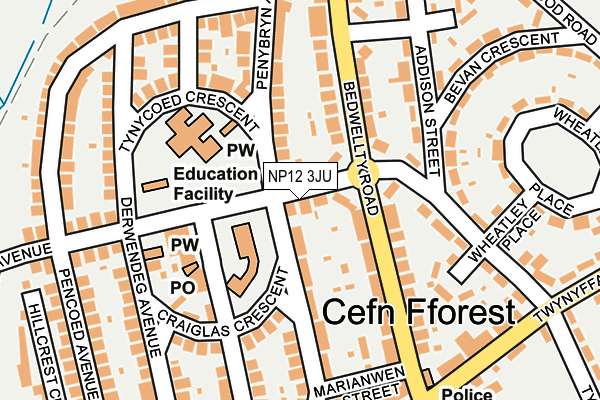 NP12 3JU map - OS OpenMap – Local (Ordnance Survey)