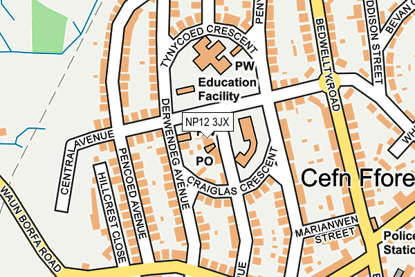 NP12 3JX map - OS OpenMap – Local (Ordnance Survey)
