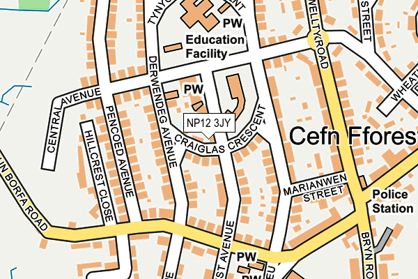 NP12 3JY map - OS OpenMap – Local (Ordnance Survey)