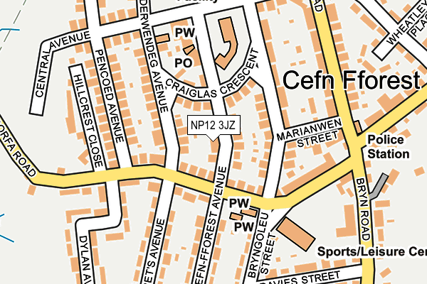NP12 3JZ map - OS OpenMap – Local (Ordnance Survey)