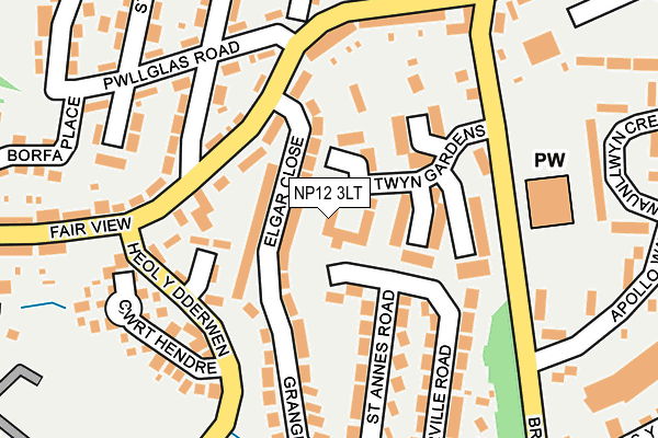 NP12 3LT map - OS OpenMap – Local (Ordnance Survey)